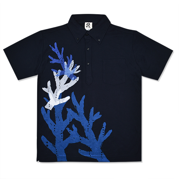 サンゴ ポロ/ネイビー/ポロシャツ