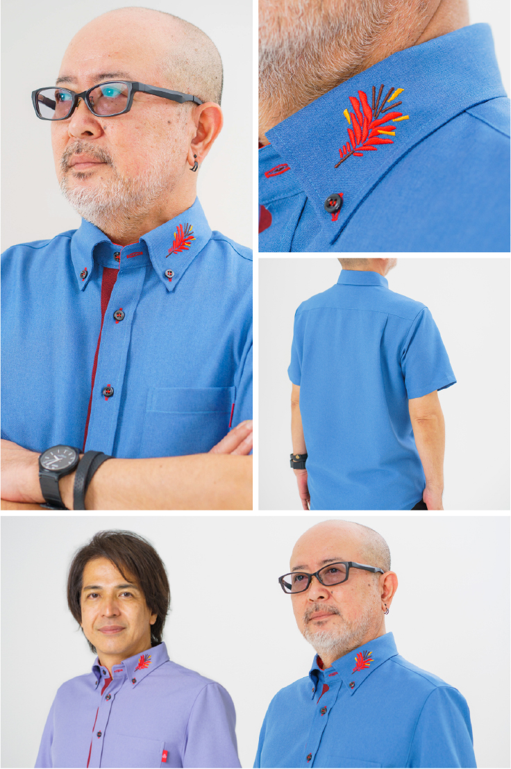 デイゴ刺繍uraraka/ブルー