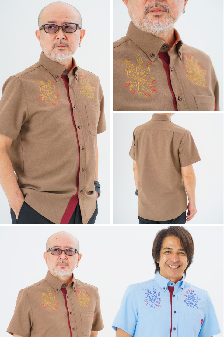 鳳凰ステッチ刺繍 uraraka/ブラウン